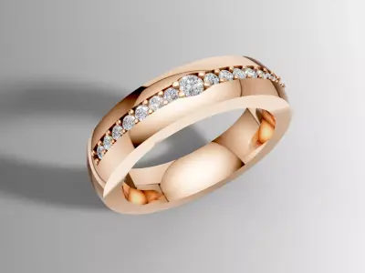 Diamond Line ring 3D print model