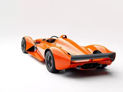 Orange Formula Car model pack Low-poly 3D model