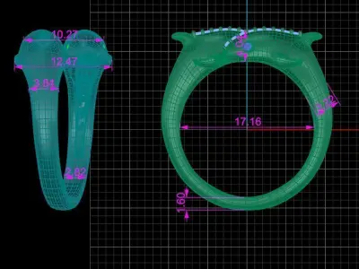 Dolphin ring JEWELRY RING  o3 3D print model