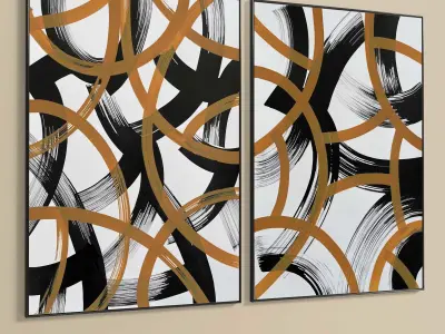 Plaster Two Photo Frame 265 Low-poly 3D model