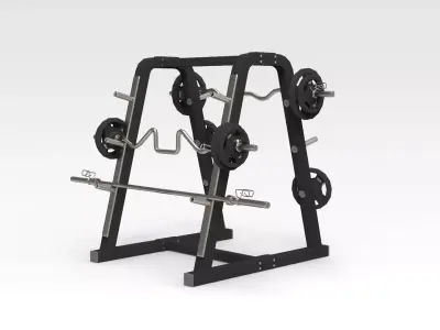 Barbell Stand Low-poly 3D model