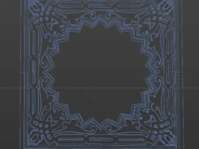 Brick frame with ornate design 3D print model