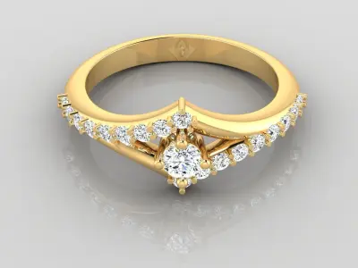 Ring M36 The luxury female ring with gems wedding 3D print model