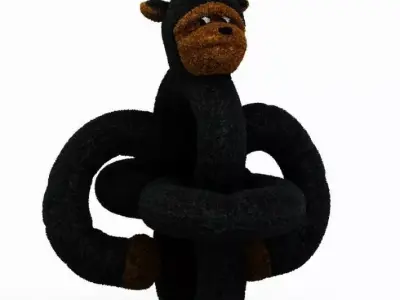 Black Stuffed Puppy 3D model