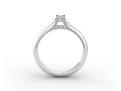 D-1587 diamond solitaire engagement ring 3D print model