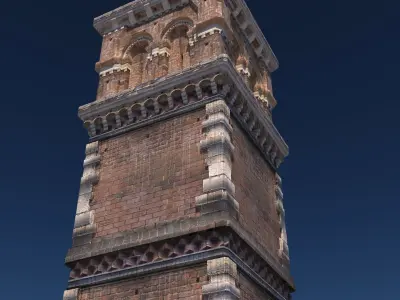 Tower clock in italy Low-poly 3D model