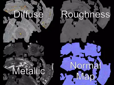 Futuristic Energy Core model pack Low-poly 3D model