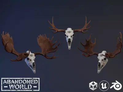 Moose Skull Low-poly 3D model