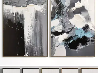 Plaster Two Photo Frame E-26 Low-poly 3D model