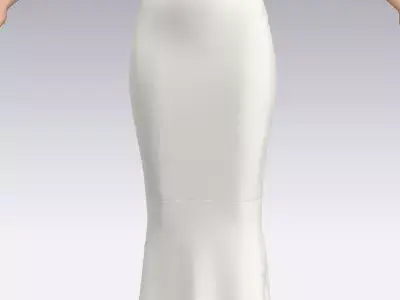 dress corset silk satin duchess cotton heavy twill fabric Low-poly 3D model