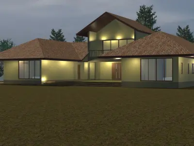 House in U shape 3D model