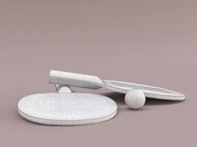 Ping Pong Paddle Free low-poly 3D model