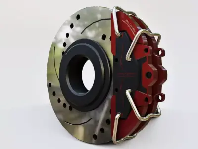 Car Brake system Caliper Disc rotor 3d model custom sport tuning 3D model