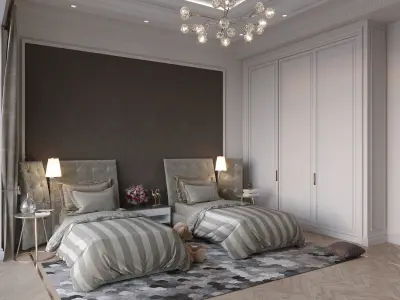 Teenage Bedroom for girls 3D model