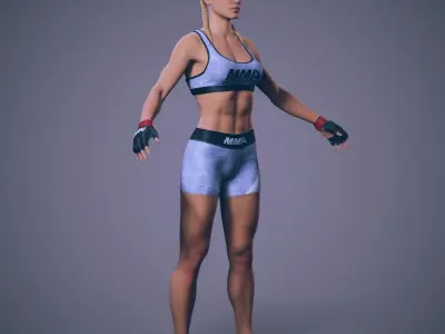 Female Character - Liz - MMA Low-poly 3D model