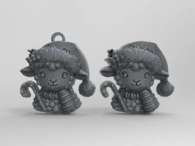 christmas tree sheep decor  3D print model