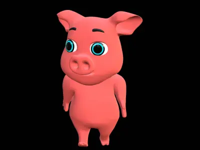 cartoon pig 3D model