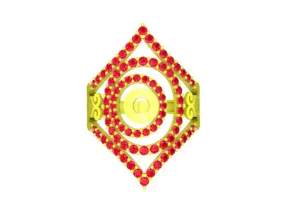 Luxury Geometric Pave Statement Ring 3D Model for Fine Jewe 5023 3D print model