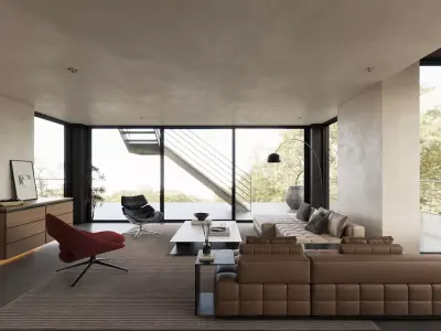 Interior Scene Japandi - 3d Model - Lighting 3D model