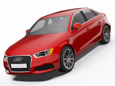 Audi A3 Saloon 3D model Low-poly 3D model