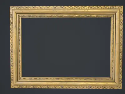 Golden Picture Frames Set Low-poly 3D model