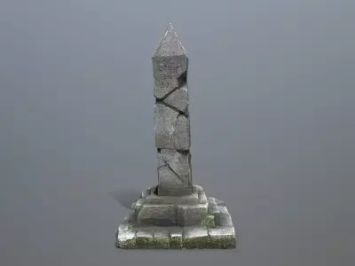 pillar Low-poly 3D model 2