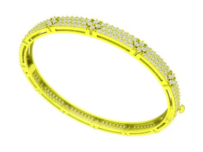 A7238 Luxury Diamond Women Bangle Bracelets 3D Model 3D print model