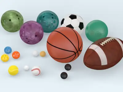 Sport Balls  3D model