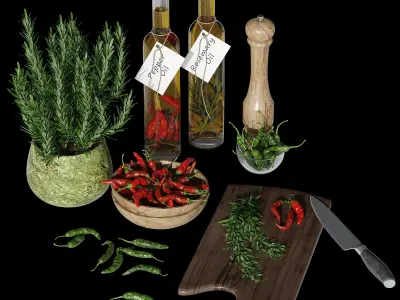 Kitchen decorative set 3D model