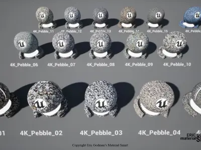 Pebble World Aligned Materials 3D model