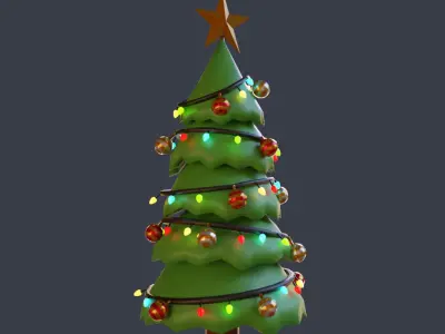 Christmas tree Free low-poly 3D model purchase