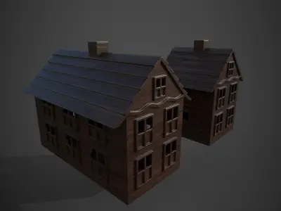 Decorative house Low-poly 3D model