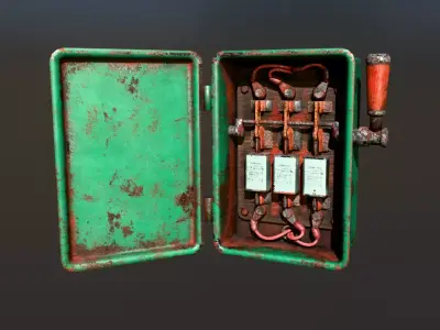 Animated Fuse Panel Low-poly 3D model