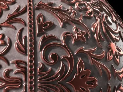 Plaster Materials 6- Ornament Plaster Pbr 4k seamless Sbsar Low-poly 3D model
