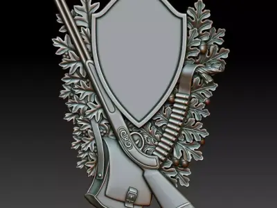 Hunting wall plaque 3d model for CNC 3D print model