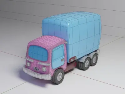 Cartoon Truck - production ready Low-poly 3D model