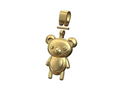 Cute panda bear pendant with bail 3D print model
