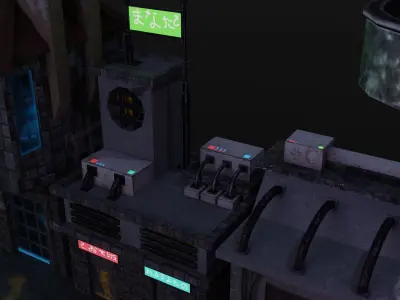 Cyberpunk Street 2 Low-poly 3D model