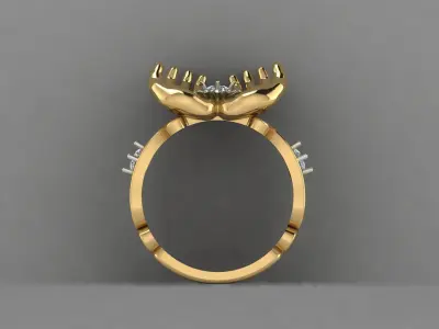 Flower in Hand Ring  3D print model
