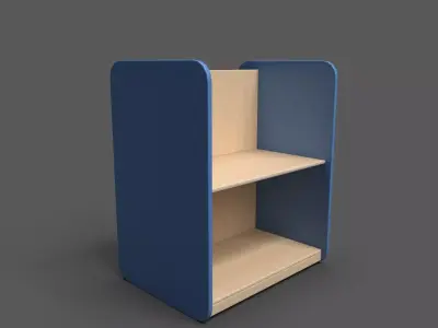 Medium Shelf Blue Low-poly 3D model
