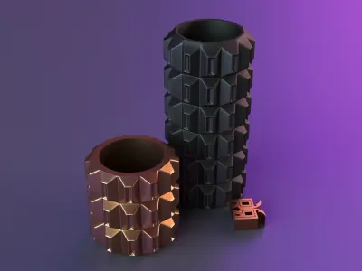 Patterned cylindrical vase 3D print model