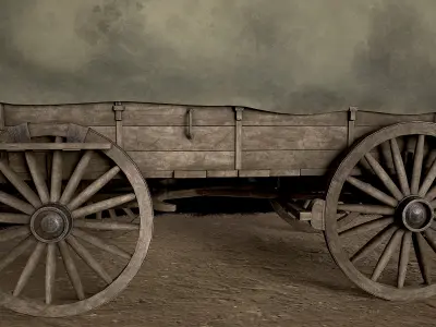 Old Carriage Realistic 3D Model 3D model