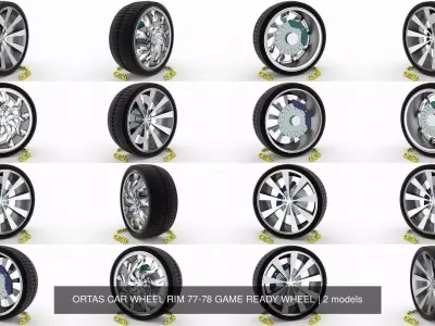 ORTAS CAR WHEEL RIM 77-78 GAME READY WHEEL 3D Model Pack