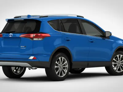 Toyota RAV4 Hybrid 2017 detailed interior 3D model