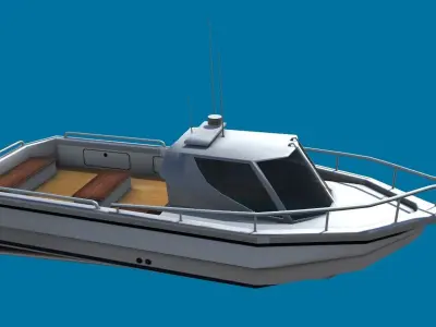 Cruiser Boat Low-poly 3D model