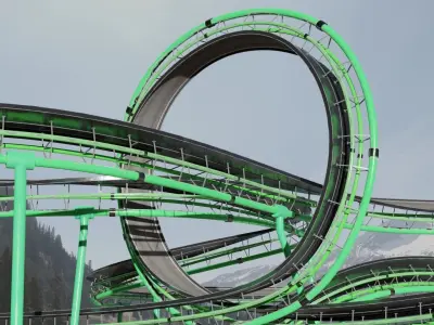 Acrobatic Auto Circuit Low-poly 3D model