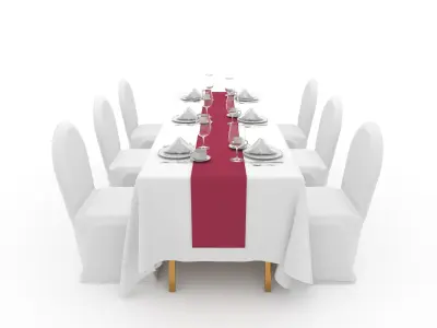 Banquet Table and Chair 114 3D model