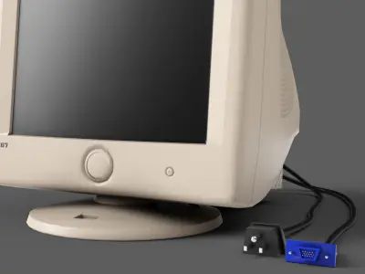 GameAsset Vintage CRT Monitor - Lowpoly Low-poly 3D model