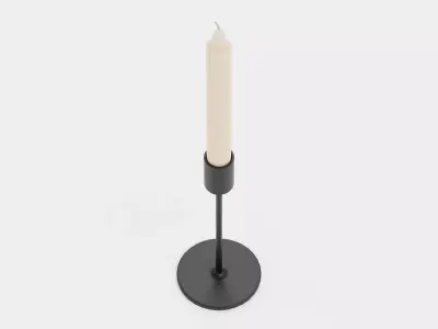 -Candlestick Holder with Candle- Low-poly 3D model