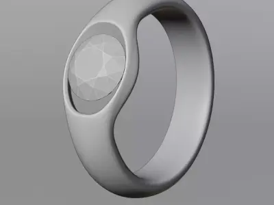 Modern Black Diamond Ring - Stylish 3D Print Ready Jewelry Model 3D print model